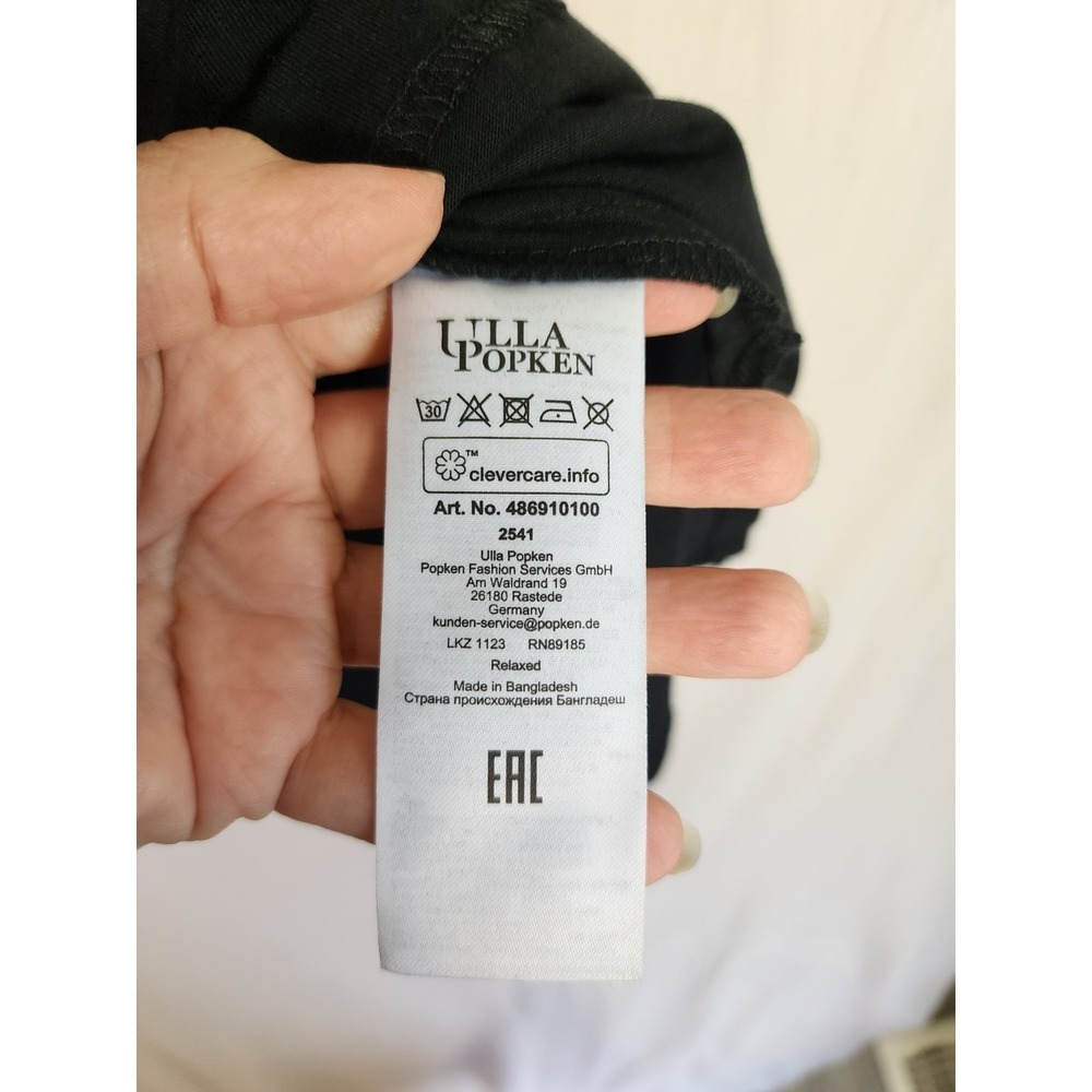 Ulla Popken NWT 12 14 Black Relaxed Tee Shirt Minimalist Capsule lounge Basic - Picture 4 of 5